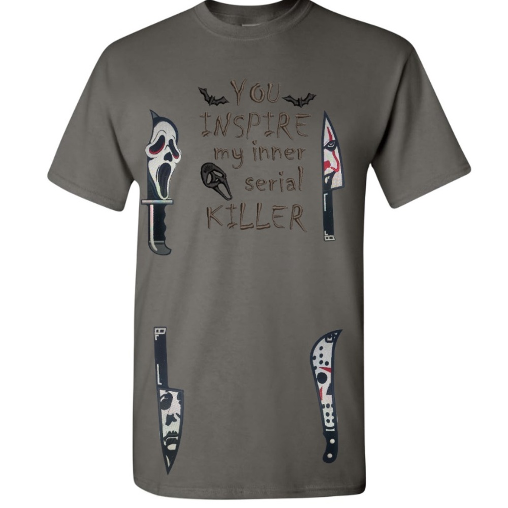 Serial killer embroidered tee